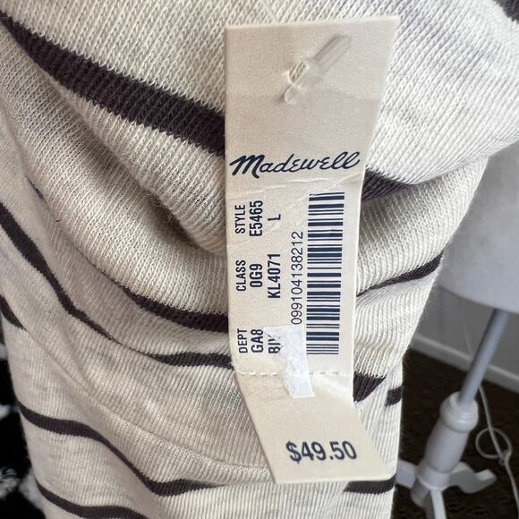 Madewell Striped Turtleneck Long Sleeve Top Sz Large Minimalist Classic NWT - Picture 4 of 7
